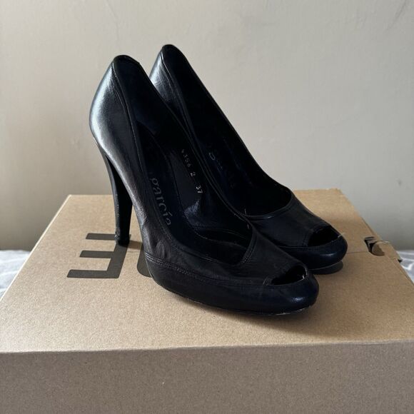 Pedro Garcia España High Black Women's Heels Sz 37 (US 6.5) - Picture 2 of 12
